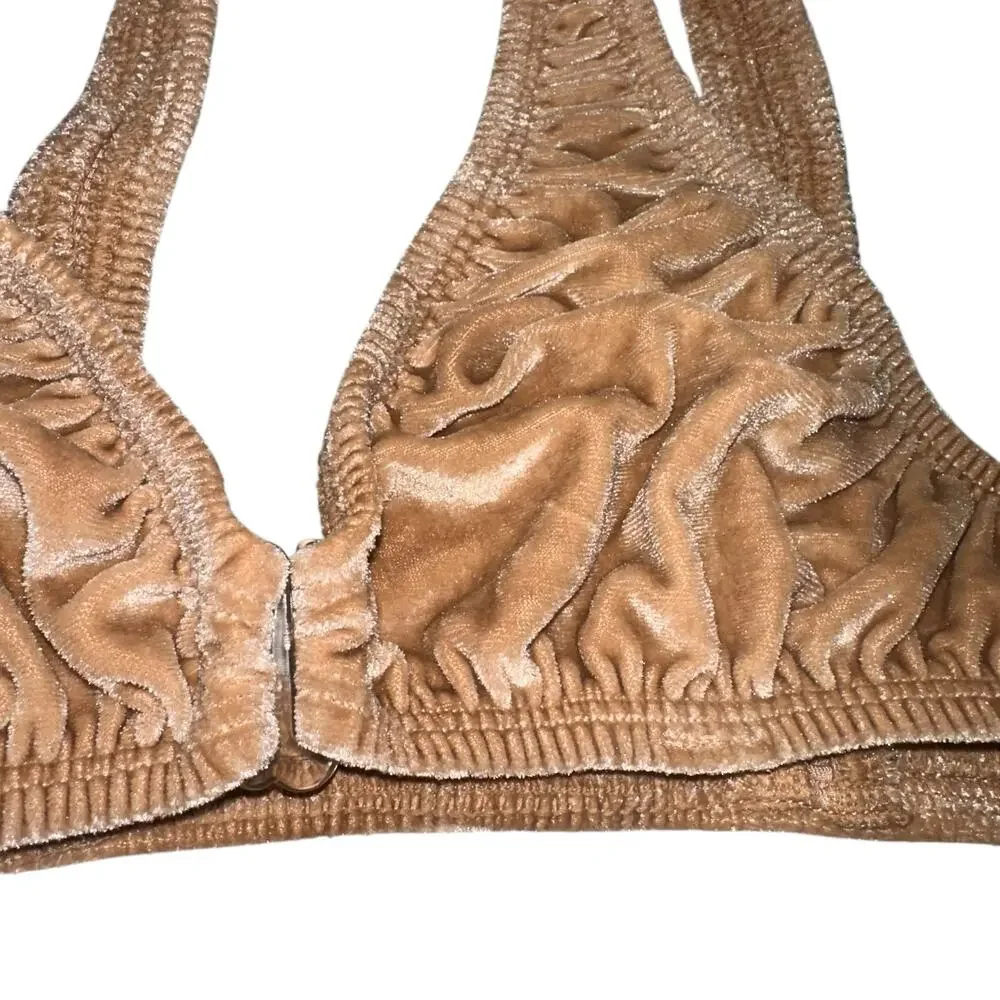 Skims Velvet Stretch Plunge Honey Triangle Bra New with tags Size Small - Picture 2 of 4